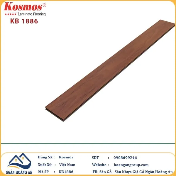  Sàn Gỗ Công Nghiệp KosMos Dày 12mm KB1886